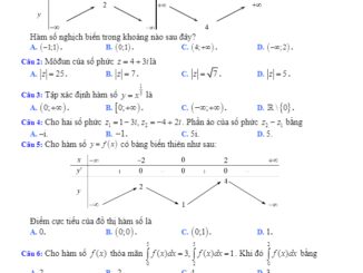 Đề thi thử tốt nghiệp THPT 2020 môn Toán lần 3 trường Đô Lương 4 Nghệ An