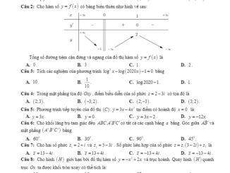 Đề thi thử tốt nghiệp THPT 2020 môn Toán lần 4 trường THPT chuyên Hưng Yên