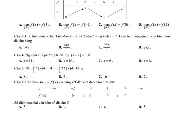 Đề thi thử tốt nghiệp THPT 2024 môn Toán liên trường THPT Hà Tĩnh