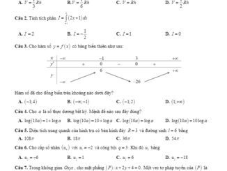 Đề thi thử tốt nghiệp THPT năm 2020 môn Toán sở GD&ĐT Hải Phòng