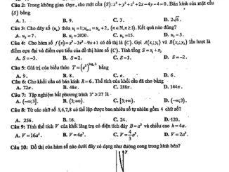 Đề thi thử tốt nghiệp THPT năm 2020 môn Toán sở GD&ĐT Kiên Giang