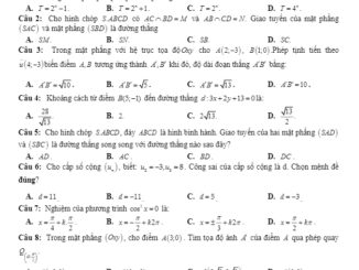 Kiểm tra chuyên đề Toán 11 năm 2018 – 2019 trường Dương Quảng Hàm – Hưng Yên