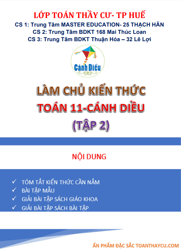 Làm chủ kiến thức Toán 11 Cánh Diều (tập 2) Trần Đình Cư