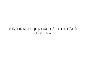 Lũy thừa, mũ và logarit trong các đề thi thử THPTQG môn Toán