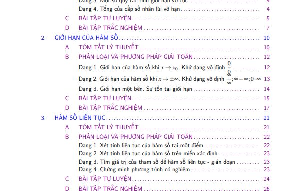 Lý thuyết và bài tập chuyên đề giới hạn Phùng Hoàng Em