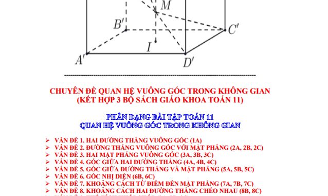 Phân dạng bài tập Toán 11 quan hệ vuông góc trong không gian