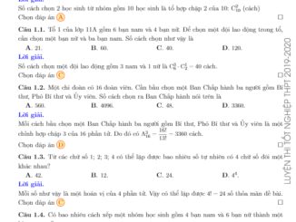 Phát triển đề minh họa tốt nghiệp THPT 2020 môn Toán lần 2