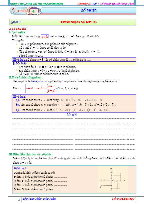 Số phức và các phép toán về số phức Diệp Tuân