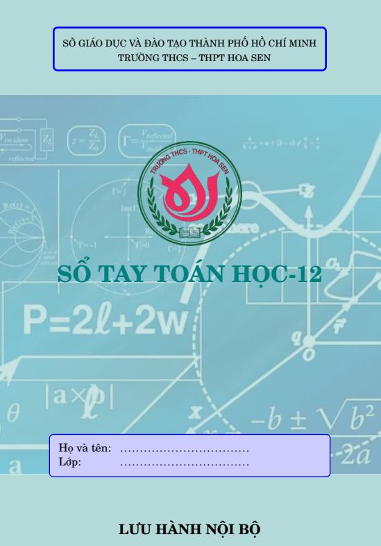 Sổ tay Toán học lớp 12 Nguyễn Chín Em