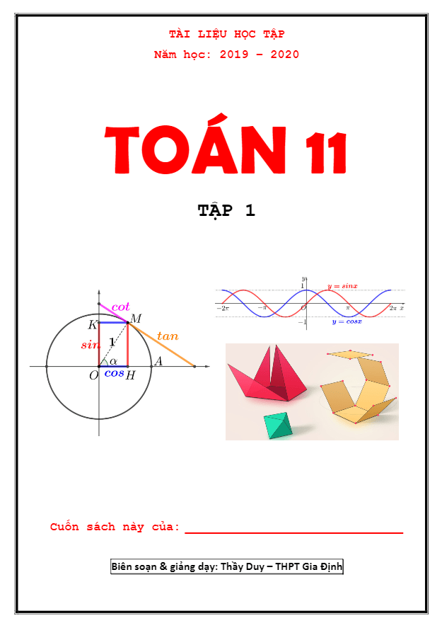 Tài liệu học tập môn Toán 11 La Tuấn Duy (Tập 1)