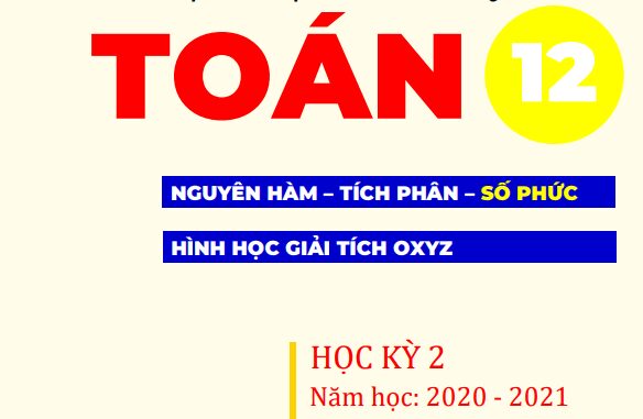 Tài liệu luyện thi THPT Quốc gia môn Toán (học kỳ 2) Nguyễn Văn Hoàng