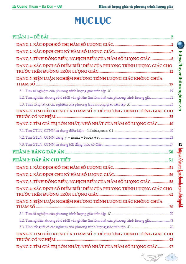 Tài liệu tự học hàm số lượng giác và phương trình lượng giác