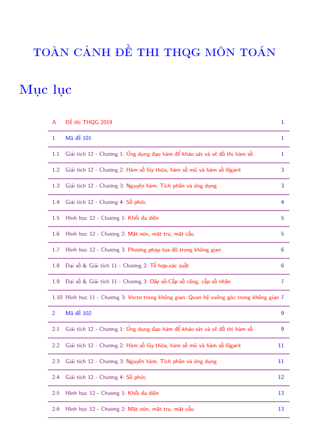 Toàn cảnh đề thi THPT Quốc gia môn Toán năm 2017 2018 2019