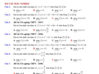 Tóm tắt lý thuyết và bài tập trắc nghiệm giá trị lớn nhất, giá trị nhỏ nhất của hàm số
