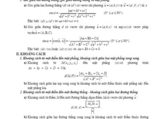 Tóm tắt lý thuyết và bài tập trắc nghiệm góc và khoảng cách