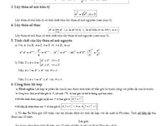 Tóm tắt lý thuyết và bài tập trắc nghiệm lũy thừa và hàm số lũy thừa