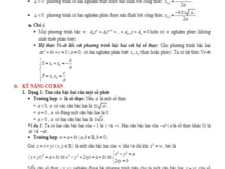 Tóm tắt lý thuyết và bài tập trắc nghiệm phương trình bậc hai với hệ số thực trên tập số phức