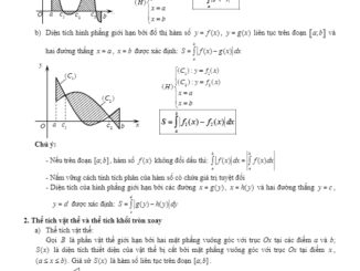 Tóm tắt lý thuyết và bài tập trắc nghiệm ứng dụng tích phân
