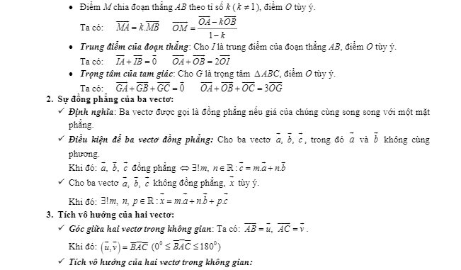 Tóm tắt lý thuyết và bài tập trắc nghiệm véctơ trong không gian, quan hệ vuông góc