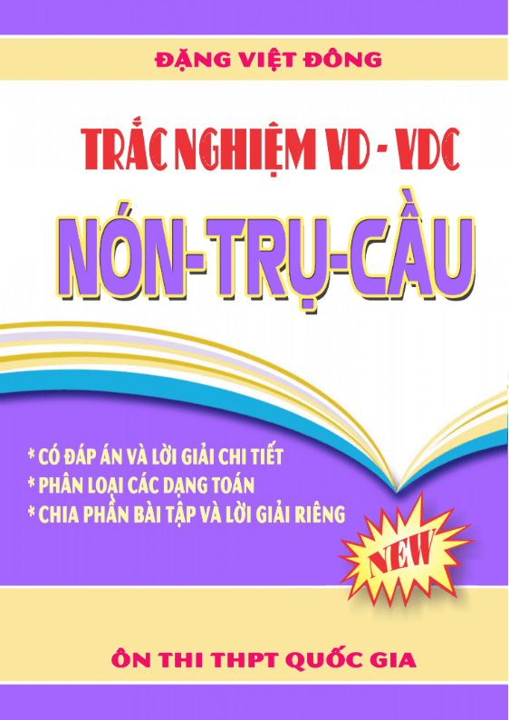 Trắc nghiệm VD VDC nón trụ cầu Đặng Việt Đông