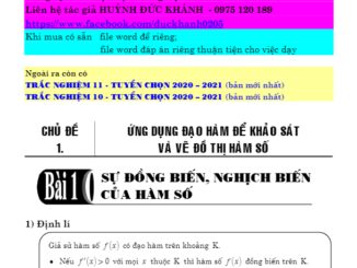 Ứng dụng đạo hàm để khảo sát và vẽ đồ thị hàm số Huỳnh Đức Khánh