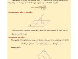 Xác định góc giữa hai đường thẳng, đường thẳng và mặt phẳng, hai mặt phẳng