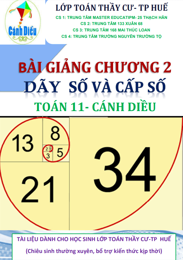 Bài giảng dãy số, cấp số cộng và cấp số nhân Toán 11 Cánh Diều