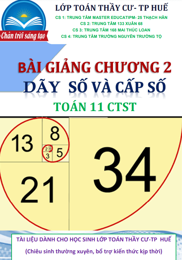 Bài giảng dãy số, cấp số cộng và cấp số nhân Toán 11 CTST