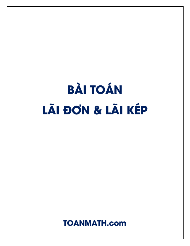 Bài toán lãi đơn lãi kép