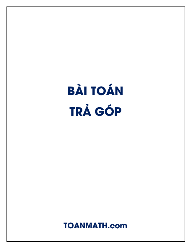 Bài toán trả góp