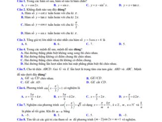 Bộ đề tham khảo giữa kì 1 Toán 11 năm 2023 2024 trường Thuận Thành 1 Bắc Ninh