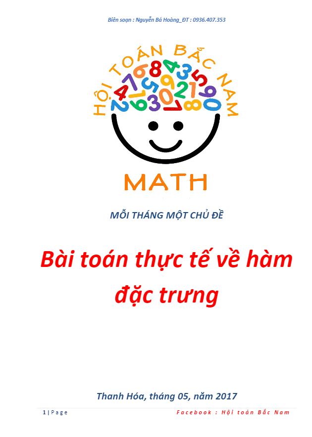 Các bài toán thực tế về hàm đặc trưng Nguyễn Bá Hoàng