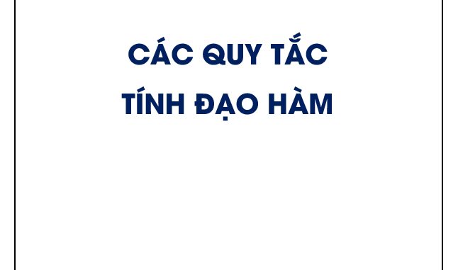 Các quy tắc tính đạo hàm