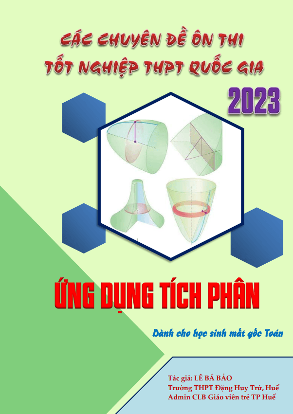 Chuyên đề cơ bản ứng dụng tích phân trong hình học ôn thi TN THPT môn Toán