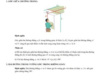 Chuyên đề quan hệ vuông góc trong không gian Toán 11 CTST