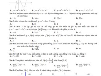 Đề bán kì 1 Toán 12 năm 2023 2024 trường THPT Vũ Duy Thanh Ninh Bình
