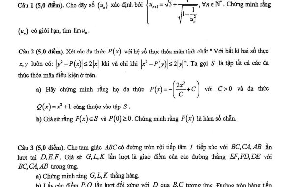 Đề chọn đội tuyển thi HSG QG môn Toán năm 2023 2024 sở GD&ĐT Lạng Sơn