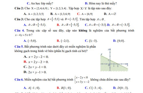 Đề cuối học kì 1 Toán 10 năm 2023 2024 trường THPT 25 10 Hải Phòng