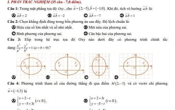 Đề cuối học kì 2 Toán 10 năm 2022 2023 trường THPT Thanh Bình Đồng Nai