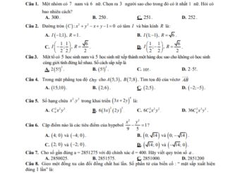 Đề cuối học kì 2 Toán 10 năm 2022 2023 trường THPT Trần Phú Hà Nội