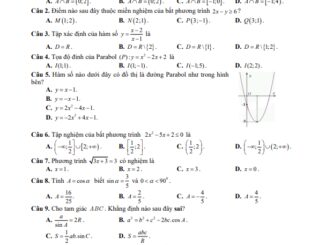 Đề cuối học kỳ 2 Toán 10 năm 2022 2023 trường THPT Yên Mô B Ninh Bình