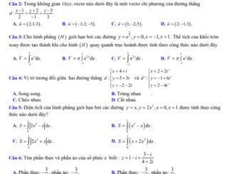 Đề cuối học kỳ 2 Toán 12 năm 2022 2023 trường THPT Vinh Xuân TT Huế