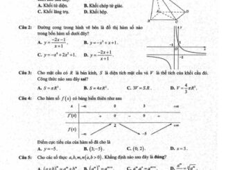 Đề cuối kì 1 Toán 12 năm 2023 2024 trường THPT Nguyễn Thái Bình TP HCM