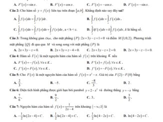 Đề cuối kì 2 Toán 12 năm 2022 2023 trường THPT Duy Tân Kon Tum