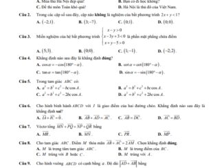 Đề cuối kỳ 1 Toán 10 năm 2022 2023 trường THPT Lương Thế Vinh Quảng Nam