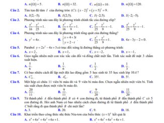 Đề cuối kỳ 2 Toán 10 năm 2022 2023 trường THPT Lê Lợi Quảng Trị