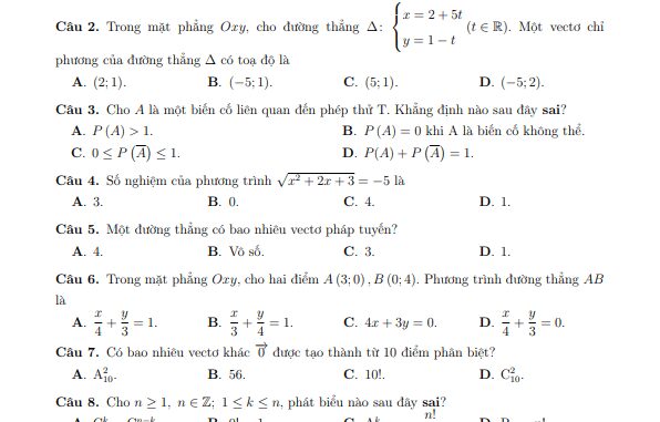 Đề cuối kỳ 2 Toán 10 năm 2022 2023 trường THPT Phan Bội Châu Bình Thuận