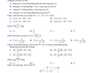 Đề cuối kỳ 2 Toán 11 năm 2022 2023 trường THPT Hà Huy Tập Nghệ An