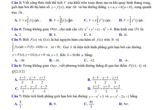 Đề cuối kỳ 2 Toán 12 năm 2022 2023 trường THCS THPT Trần Đề Sóc Trăng