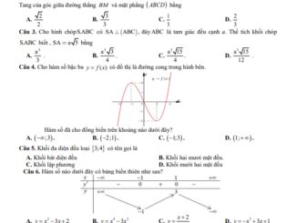 Đề giữa HK1 Toán 12 năm 2023 2024 trường THPT Phan Ngọc Hiển Cà Mau